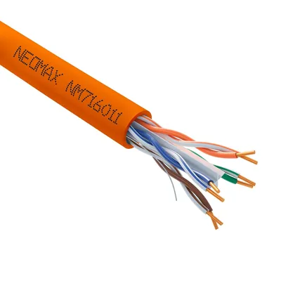 Кабель NEOMAX [NM716011] U/UTP cat.6 4x2x0.57, 23 AWG, Медь, внутренний, ZH нг(А)-HF (LSZH), 305м, оранжевый;  Fluke Tested