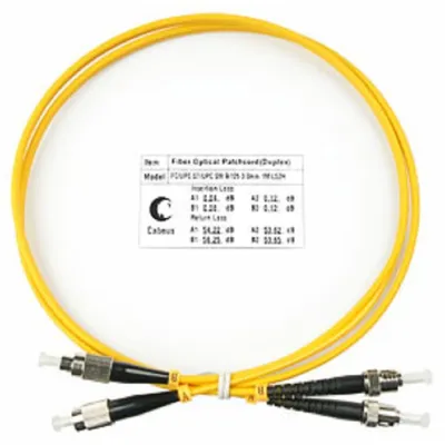 Оптический патч-корд duplex FC-ST 9/125 SM Cabeus FOP(d)-9-FC-ST-1m 1 метр желтый LSZH