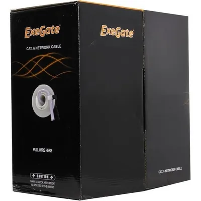Кабель ExeGate EX281813RUS, UTP Cat.6, 4 пары, медь, 305 м, серый