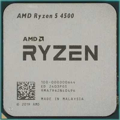 Центральный Процессор AMD RYZEN 5 4500 OEM (Renoir, 7nm, C6/T12, Base 3,60GHz, Turbo 4,10GHz, Without Graphics, L3 8Mb, TDP 65W, SAM4) (100-000000644)
