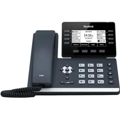 IP-телефон Yealink - SIP-T53W, 1xLAN 1 Гб/с, 1xWAN 1 Гб/с, SIP, LCD, Bluetooth, PoE, headphone in, console(optional), без БП, чёрный, SIP-T53W