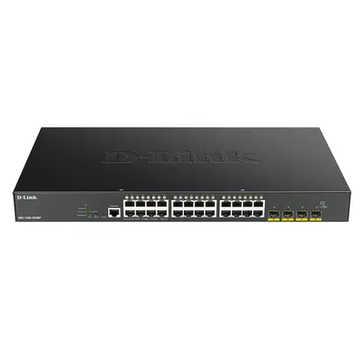 Коммутатор D-Link SMB DGS-1250-28XMP/A1A, L2, 24×1GbE PoE, 4×10GbE SFP+, 370Вт