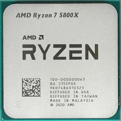 Центральный Процессор AMD RYZEN 7 5800X BOX (Vermeer, 7nm, C8/T16, Base 3,80GHz, Turbo 4,70GHz, Without Graphics, L3 32Mb, TDP 105W, w/o cooler, SAM4) (312714) (100-100000063WOF)