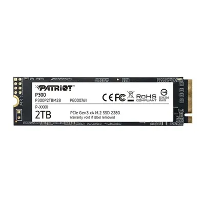 SSD M.2 Patriot 2.0Tb P300 <P300P2TBM28> (PCI-E 3.0 x4, up to 2100/1650MBs, 290000 IOPs, 3D TLC, SMI2263XT, TBW 320Tb, 22х80mm)