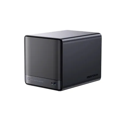 Хранилище NAS MINISFORUM NAS N5 PRO, AMD Ryzen 7 255/16 ГБ DDR5/128 ГБ SSD+Отсутствует HDD/AMD Radeon Graphics/Windows 11 Pro, черный (N5-H255/16GB+0+128GB)