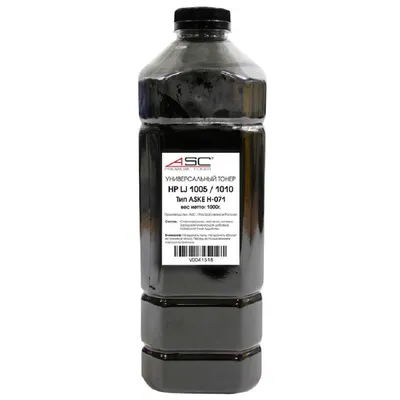 ASC Тонер универсальный для HP LJ 1005/1010 (Тип ASKE H-071), Bk, 1 кг, канистра