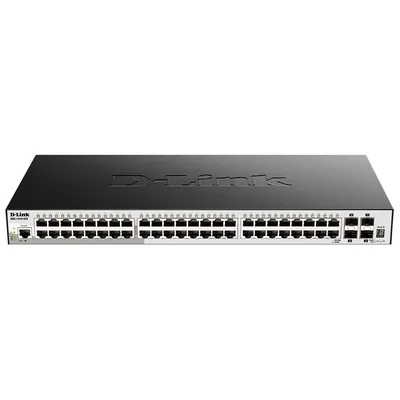 Коммутатор D-Link SMB DGS-1510-52X/A2A, L2+, 48×1GbE, 4×10GbE SFP+, стекируемый