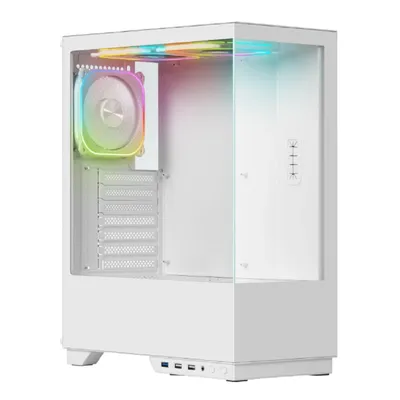 DEFENDER MIDITOWER HyperHub ATX Micro-ATX Mini-ITX W/O PSU 3х12см ARGB Fan USB3.0+2xUSB1.1+audio белый с окном 25133 DEFENDER