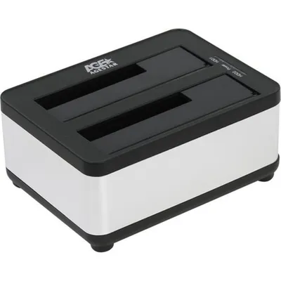 Внешний корпус для HDD/SSD AgeStar 3UBT8 2 x 3.5" / 2.5" SATA III, USB 3.0, пластик и алюминий , серебристый, 3UBT8 (SILVER)