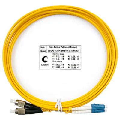 FOP(d)-9-LC-FC-3m Коммутационный шнур оптический Cabeus tight buffer Duplex LC/FC (UPC/UPC) OS2 9/125 LSZH D 3мм 3м цвет: жёлтый