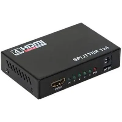 Разветвитель ORIENT HSP0104H, HDMI 4K Splitter 1->4, HDMI 1.4/3D, UHDTV 4K(3840x2160)/HDTV1080p/1080i/720p, HDCP1.2, внешний БП 5В/1А, метал.корпус (29986)