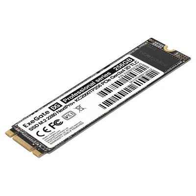 Диск SSD Exegate - Next Pro+, для ноутбука, M.2 2280, 256 ГБ, PCIe 3.0 x4, speed write-900МБ/с read-1500МБ/с, TLC, SM2263XT, EX282321RUS