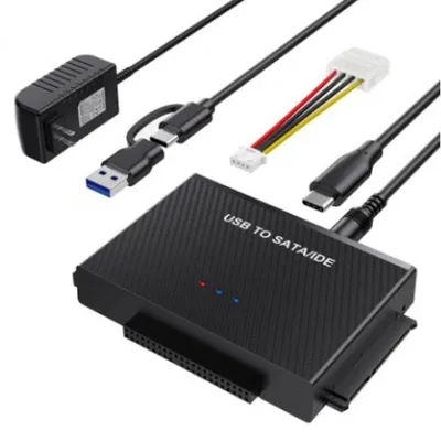 Адаптер KS-is KS-462, 1x2.5''/3.5'' SATA/IDE/USB 3.0 с внешним питанием, черный (KS-462)