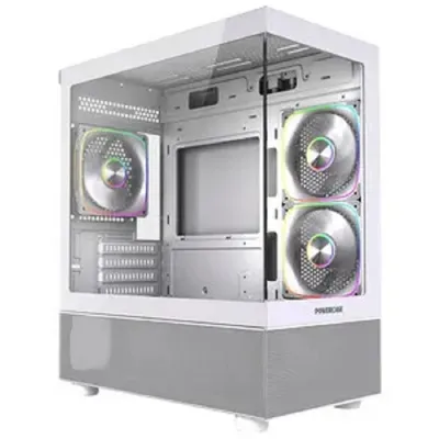 Корпус Powercase Vision Micro M2 ARGB, Tempered Glass, 3x 120mm ARGB PWM Fan, белый, mATX  (CVMWM2-A3)