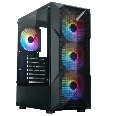 Компьютерный корпус XASTRA A304 4FRGb Black ATX/Mesh/half-size TG/4x120мм FRGb FC fans/A304-4FC12F
