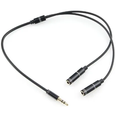 Кабель аудио разветвитель Cablexpert CCAB-02-35MY-0.2MB  3.5 джек (M)/2х 3.5 джек (F), черный, 0.2м, блистер