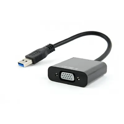 <085084> Кабель-переходник USB3.0-A (m) < - > VGA, Cablexpert AB-U3M-VGAF-01 (для подключения монитора через USB) black [AB-U3M-VGAF-01]