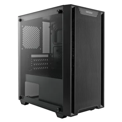 Корпус GINZZU CL550, mATX, 2×USB2+1×USB3, стекло, черный
