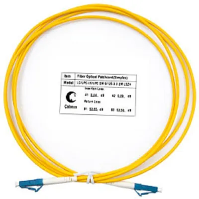 FOP(s)-9-LC-LC-2m Коммутационный шнур оптический Cabeus tight buffer Simplex LC/LC (UPC/UPC) OS2 9/125 LSZH D 3мм 2м цвет: жёлтый