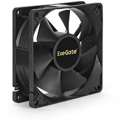 Вентилятор 12В DC ExeGate EX08025B4P-PWM (80x80x25 мм, 2-Ball (двойной шарикоподшипник), 4pin, PWM, 0-2300 RPM, 0-23dBA) <EX283378RUS>