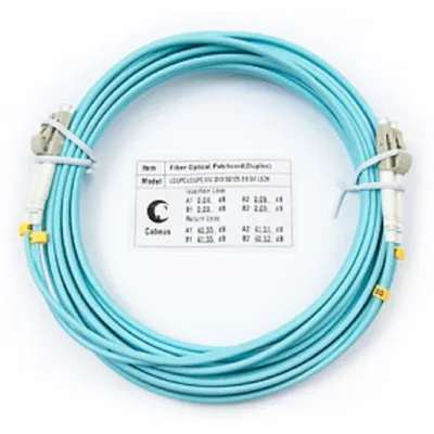 Оптический патч-корд Cabeus, многомодовый, LC/UPC - LC/UPC, LC(UPC) - LC(UPC), 50/125 мкм, LSZH, голубой, 7 м, FOP-50-LC-LC-7m