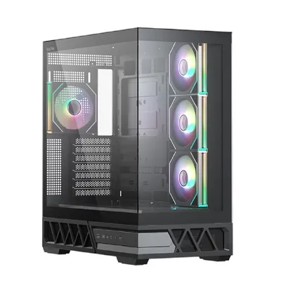 XASTRA Корпус Q700 4ARGB-C10-UC Black ATX/Aquarium/Screewless/4x120mm ARGB PWM mirror fans/Argb+PWM HUB 10port/Type C Q700-4FM12A-C10-UC
