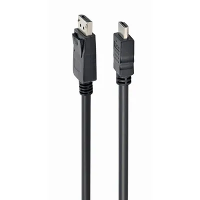Cablexpert Кабель DisplayPort->HDMI, 5м, 20M/19M, черный, экран, пакет (CC-DP-HDMI-5M)