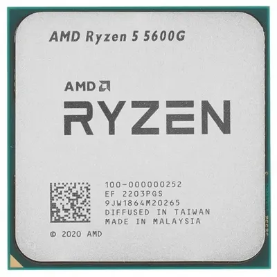 Центральный Процессор AMD RYZEN 5 5600G OEM (Cezanne, 7nm, C6/T12, Base 3,90GHz, Turbo 4,40GHz, Vega 7, L3 16Mb, TDP 65W, SAM4) OEM (100-000000252)