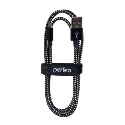PERFEO Кабель U4801 USB2.0 A вилка - Micro USB вилка,  черно-белый,  длина  1 м.