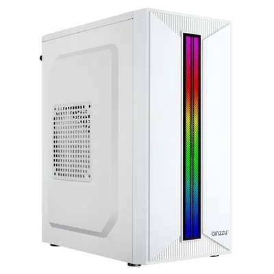 Корпус GINZZU B380, Minitower, mATX, белый, RGB
