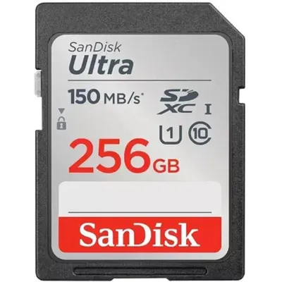 Карта памяти SanDisk - Ultra 80, SDXC, read speed 150Mb/s, UHS-I Class 1, Class 10, 256GB, SDSDUNC-256G-GN6IN