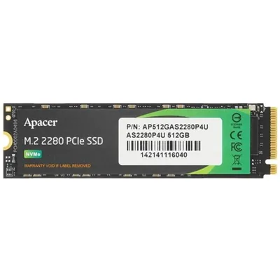 Твердотельный накопитель SSD Apacer AS2280P4U 512GB M.2 2280 AP512GAS2280P4U-1 Client PCIe Gen3x4 with NVMe, 3500/2300, IOPS 400/600K, MTBF 1.8M, 3D NAND, DRAM-lessMB, 350TBW, 0,37DWPD, RTL (919311)