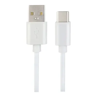 PERFEO Кабель USB A вилка - C вилка, 2.4A, белый, силикон, длина 1 м., ELASTIC (U4717)