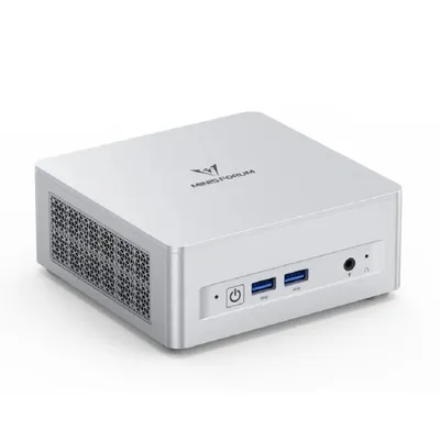 Мини-ПК MINISFORUM UM870 Plus, AMD Ryzen 7 8745H/Отсутствует DDR5/Отсутствует SSD/AMD Radeon Graphics/Без ОС, серебристый (UM870PLUS/BAREBONE)