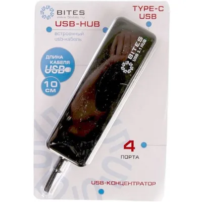 USB разветвитель 5bites HB34C-311BK, 4xUSB 3.0, черный (HB34C-311BK)