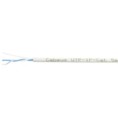 Cabeus UTP-1P-Cat.5e-SOLID-LSZH-GY-500 Кабель витая пара (UTP), категория 5e, 1 пара (24 AWG), одножильный (solid), LSZH нг(А)-HF, серый (500 м) 500м
