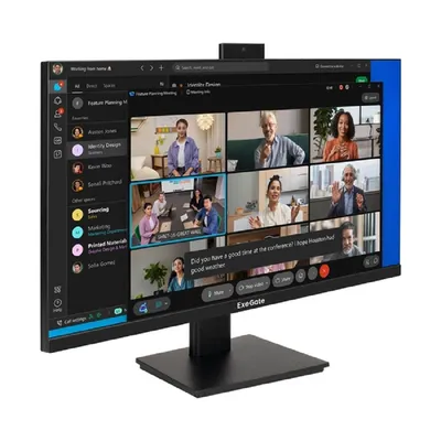 Монитор 27" ExeGate EX298881RUS, IPS, 1920×1080, 75Гц, HDMI, VGA, веб-камера