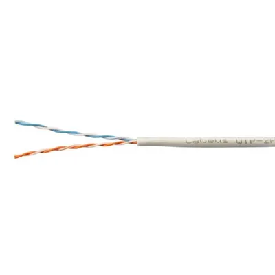 UTP-2P-Cat.5e-SOLID-GY Кабель витая пара Cabeus UTP 2 пар. кат. 5е одножильный D 05 AWG24 PVC нг(А)-LS 1м (бухта 305м) внутренний цвет: серый