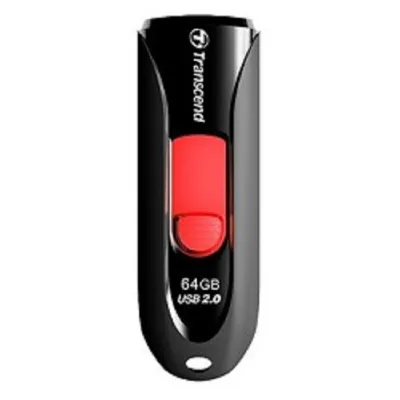 Флешка USB Transcend JetFlash 590 (TS64GJF590K), 64Gb, USB 2.0, R/W 25/15, черный/красный