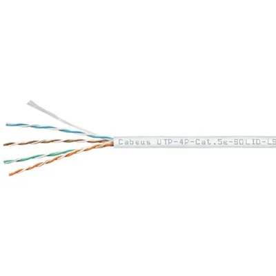 Кабель Cabeus UTP-4P-Cat.5e-SOLID-LSZH-WH, UTP, Cat.5e, одножильный, AWG24, LSZH, 305 м