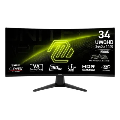MICROSTAR MSI MAG 34" 346CQ {VA Curved 3440x1440 180Hz 1ms 300cd 2xHDMI DisplayPort Internal Vesa}