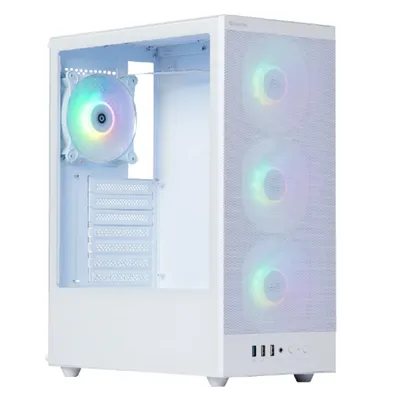 DEFENDER MIDITOWER RaptorX ATX Micro-ATX Mini-ITX  W/O PSU 4x12cm ARGB Fan 2xUSB1.1+3.0+audio белый с окном 25123 DEFENDER