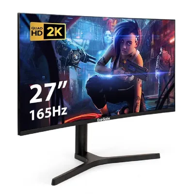 Монитор 27" ExeGate Combat EC2700TA VA 2560x1440, 165 Гц, 1 мс, 16:9, 300 кд/м², 2xHDMI, DisplayPort, изогнутый экран, Flicker Free, Low Blue Light, черный