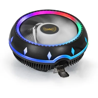 Кулер ExeGate Dark Magic EE126M-PWM.RGB (Al, черное покрытие, LGA1954/1851/1700/1200/115x/AM5/AM4, TDP 100W, Fan 120mm, PWM, 900-2000RPM, Hydro bearing, 4pin, 11-24db, 250г, RGB подсветка, с термопастой, на защелках, Color Box) <EX286156RUS>