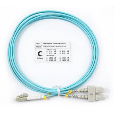 Оптический патч-корд Cabeus, многомодовый, LC/UPC - SC/UPC, LC(UPC) - SC(UPC), 50/125 мкм, LSZH, голубой, 2 м, FOP-50-LC-SC-2m