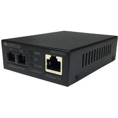 Медиаконвертер Origo OMCF02SC/A1A, 100Base-TX/100Base-FX, SC, 1310нм, многомод, 2км