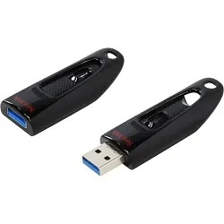 USB накопитель SanDisk - Ultra, USB Type A (USB 3.2 Gen 1), 128 ГБ, read speed-100MB/s, цвет чёрный, SDCZ48-128G-U46