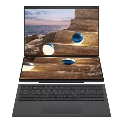 Ноутбук ASUS Zenbook Duo UX8407AA-SN279X Intel Core Ultra 9 386H/LPDDR5X 32GB 1TB/Intel Arc Graphics /14" 3K (2880 x 1800) OLED 16:10 TOUCH,WiFi 7+BT 5.4/ WIN11 PRO/1.65 kg/Moher Gray/Stylus+Sleeve