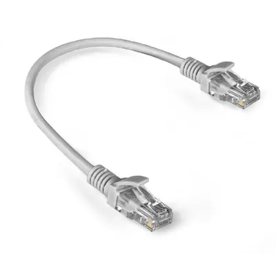 Патч-корд ExeGate EX286375RUS, UTP кат.5e, 0.3м, RJ45, серый