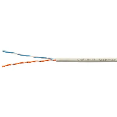 Cabeus UTP-2P-Cat.5e-SOLID-LSZH-GY-LIGHT-500 Кабель витая пара UTP (U/UTP), категория 5e, 2 пары 0,48 мм (24 AWG), одножильный, LSZH нг(А)-HF, серый (500 м) 500м